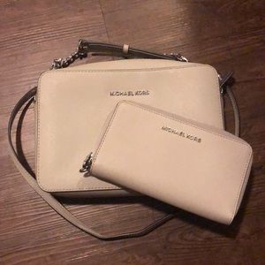 MK crossbody and zip wallet. Will sell separately